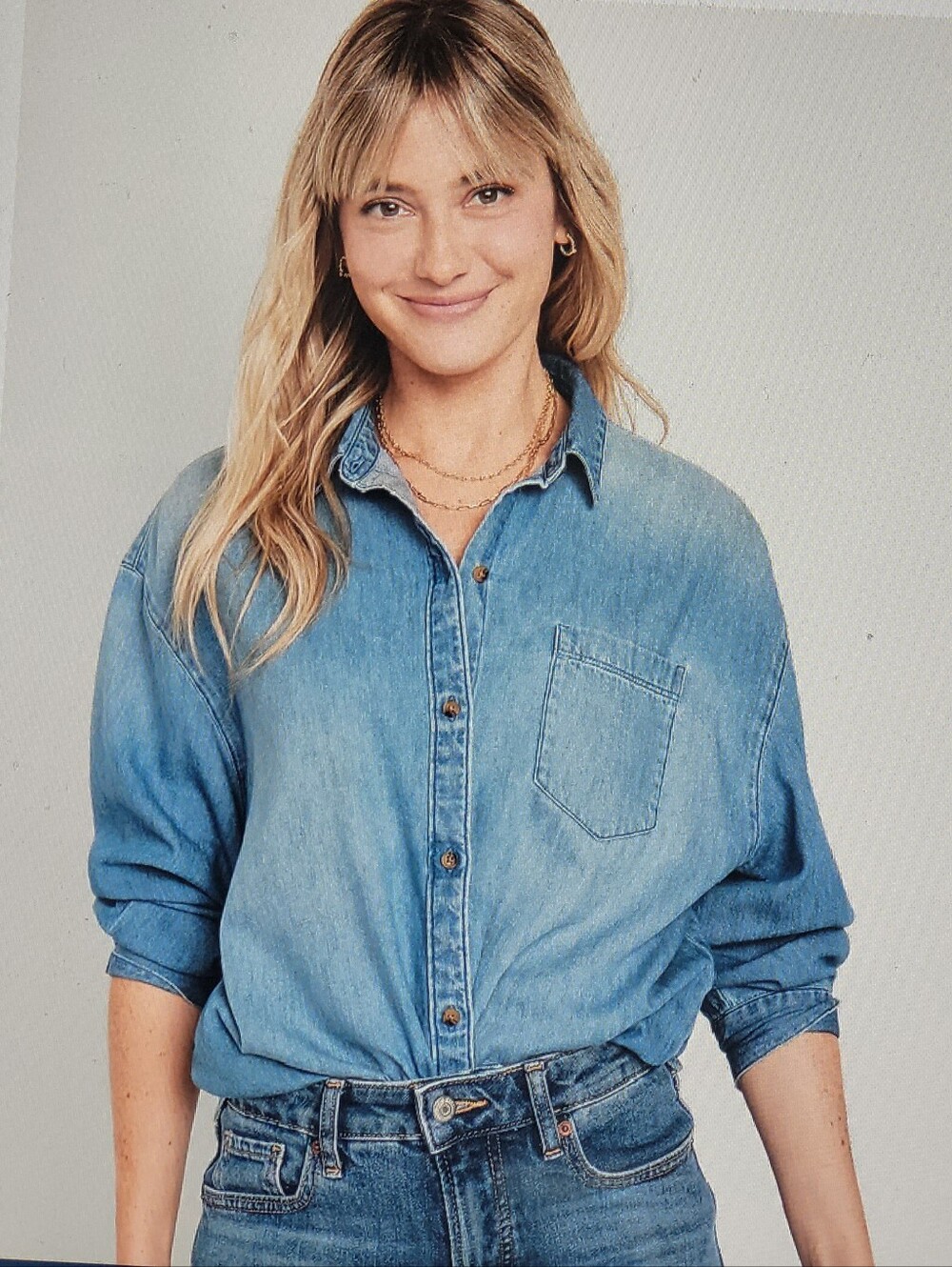 ♥️NWT♥️ Old Navy Womens Oversized Boyfriend Denim Shirt
